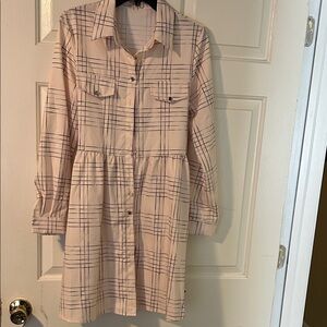 Plaid Button-Up Shirt Dress